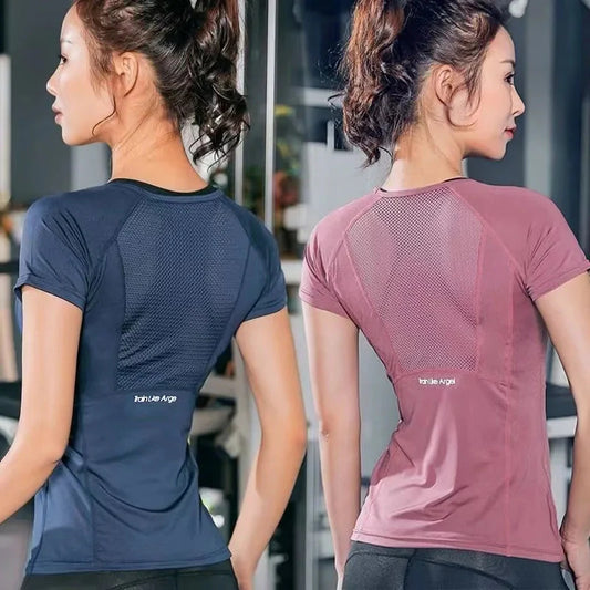 🖤 Plus Size Women's Sports T-Shirt – Breathable Yoga & Running Top