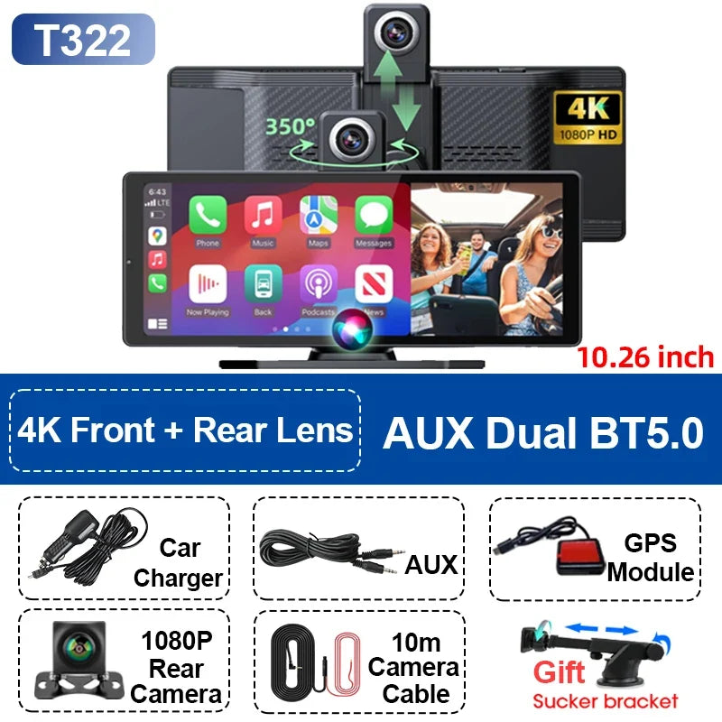 Srnubi 10.26-Inch CarPlay & Android Auto Screen – T322/T333 Options