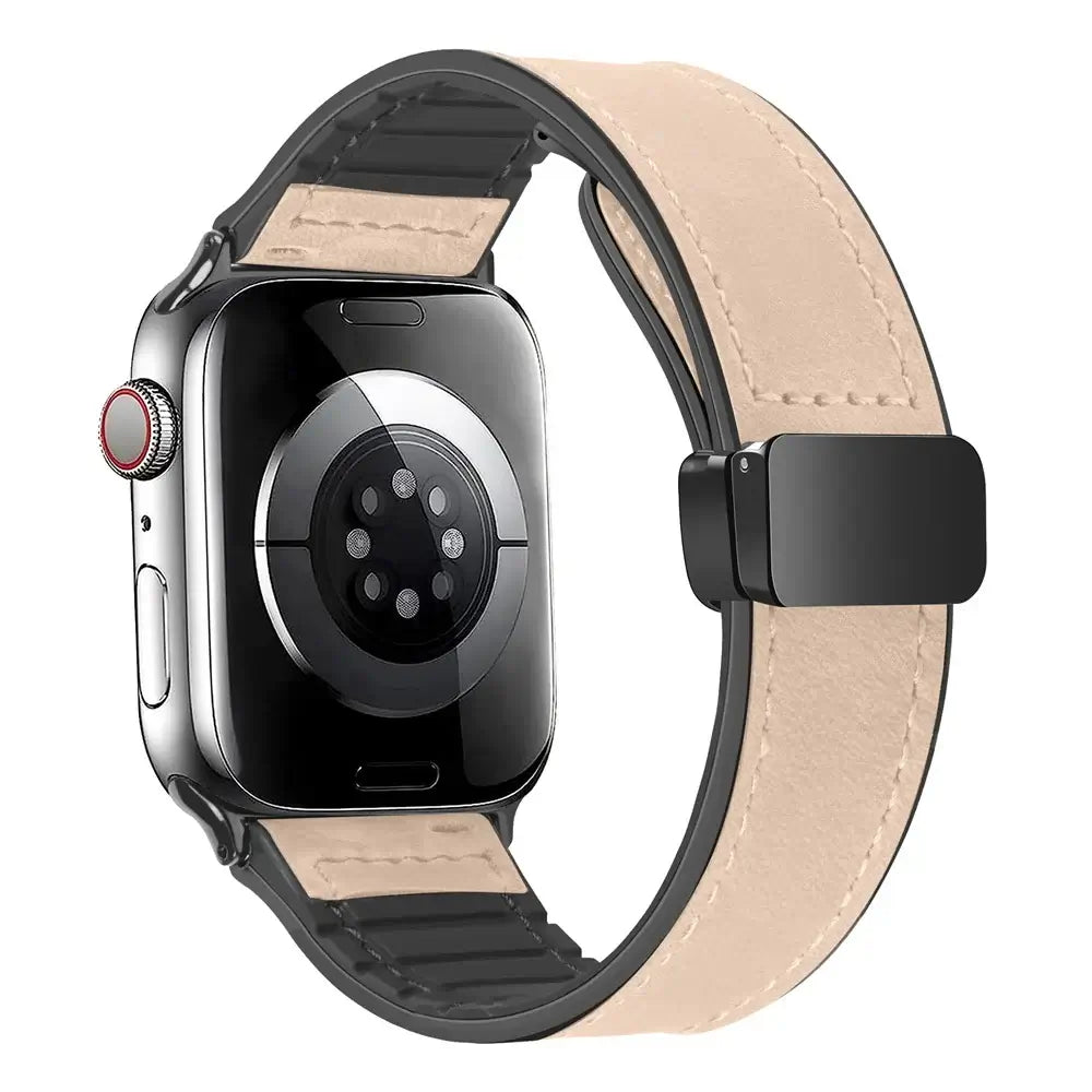 Apple Watch Armband aus echtem Leder – Stylisches Magnetverschlussband