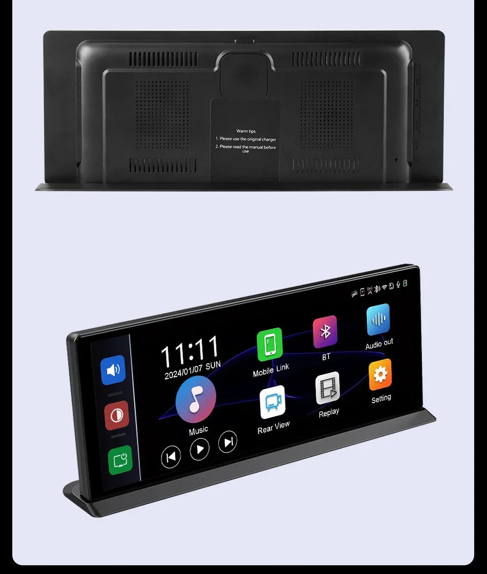 Portable Wireless CarPlay & Android Auto Screen – Size & DVR Options