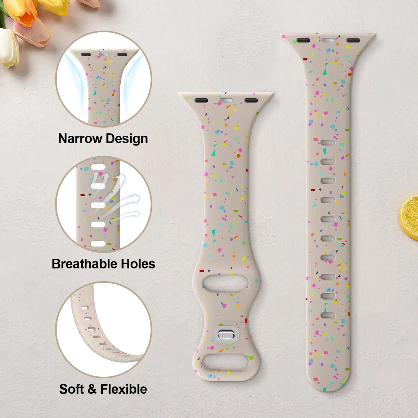 Bracelet en silicone pour Apple Watch - Design souple et flexible - Coloré