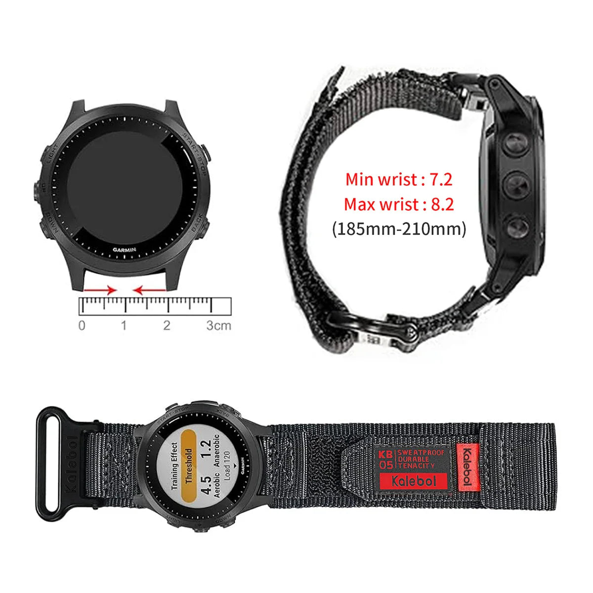 Bracelet en nylon Garmin - Bracelet de sport tactique respirant