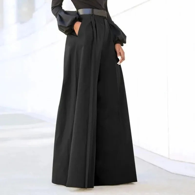 Women’s 2026 Summer Autumn Palazzo Pants - Printed Cropped Cotton Baggy Trousers with Pockets