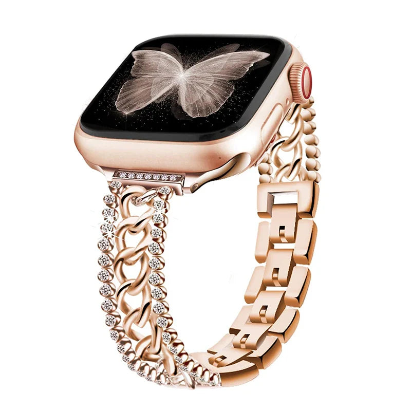 Apple Watch Band mit Strass-Kette – Armband mit Strass-Schleife