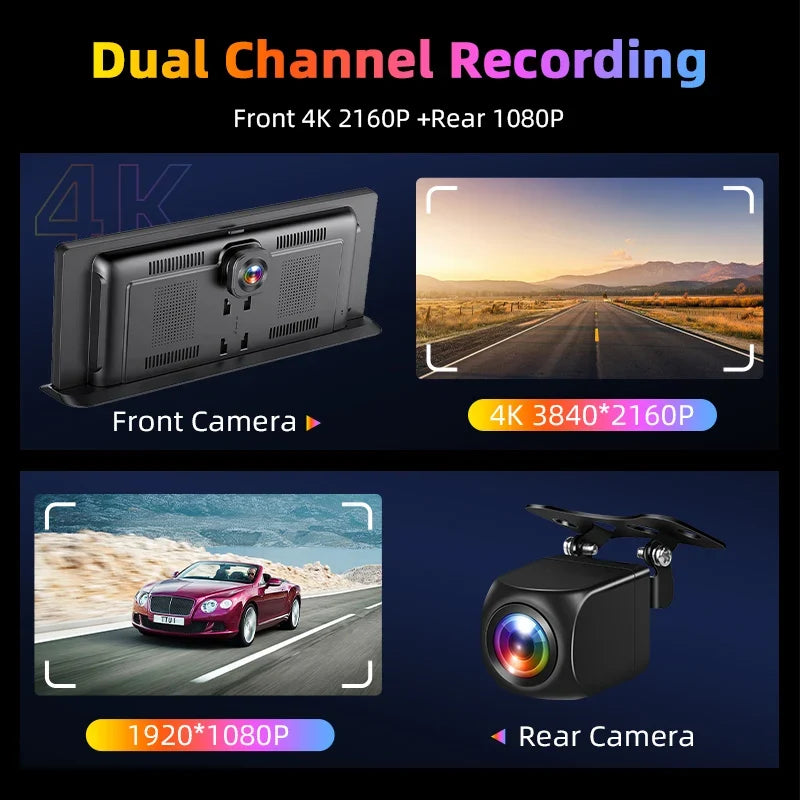 Portable Wireless CarPlay & Android Auto Screen – Size & DVR Options