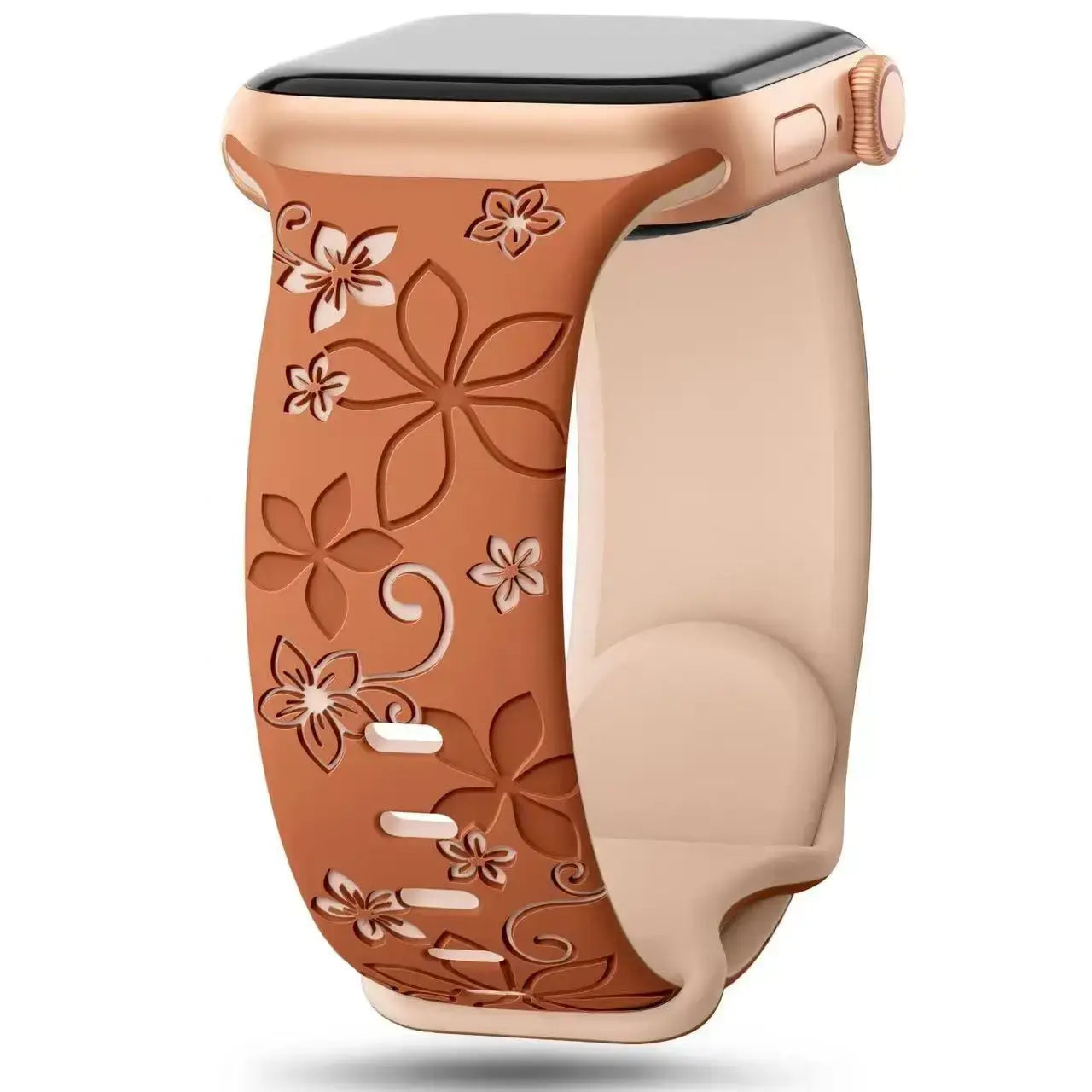 Apple Watch Silikonarmband – Robuster Riemen mit Blumendesign