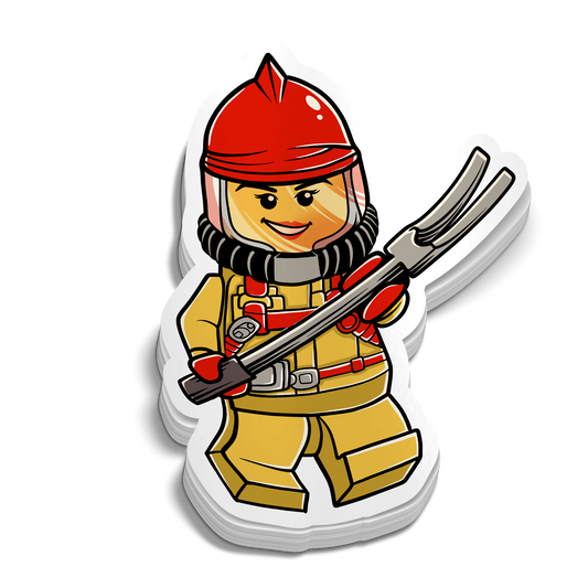 Mini-Feuerwehrfrau-Aufkleber
