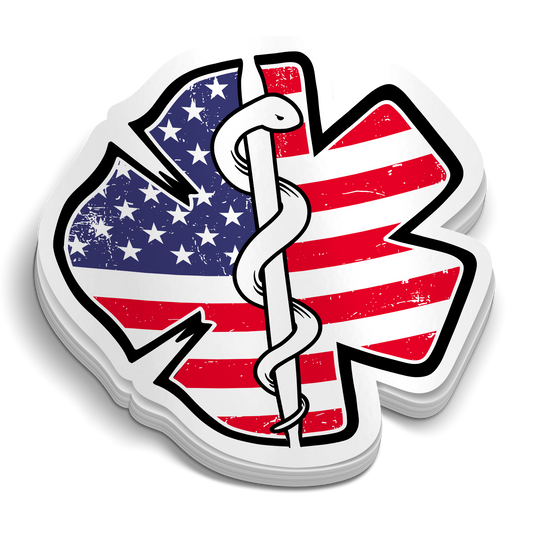 Autocollant de drapeau des services d'incendie et d'urgence médicale