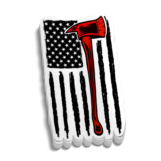 Redline Axt-Flaggenaufkleber