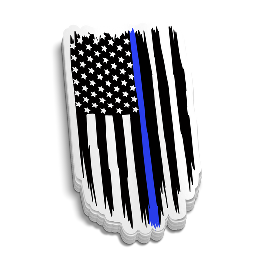 Blaue Linie Flaggenaufkleber