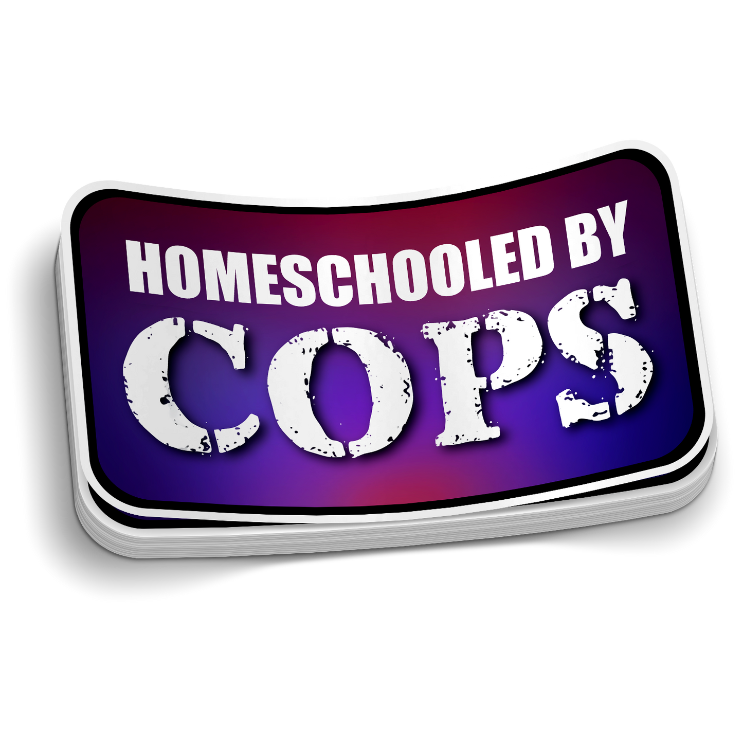 Zu Hause von COPS unterrichtet - Lustiger Polizei-Aufkleber