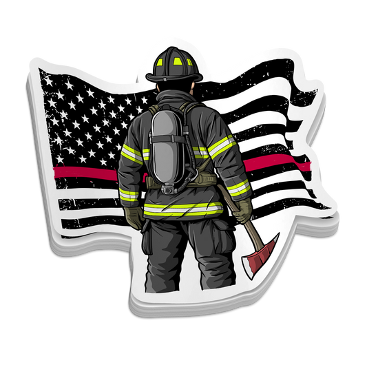 Feuerwehrmann-Redline-Flagge – Patriotische Feuerwehr-Aufkleber