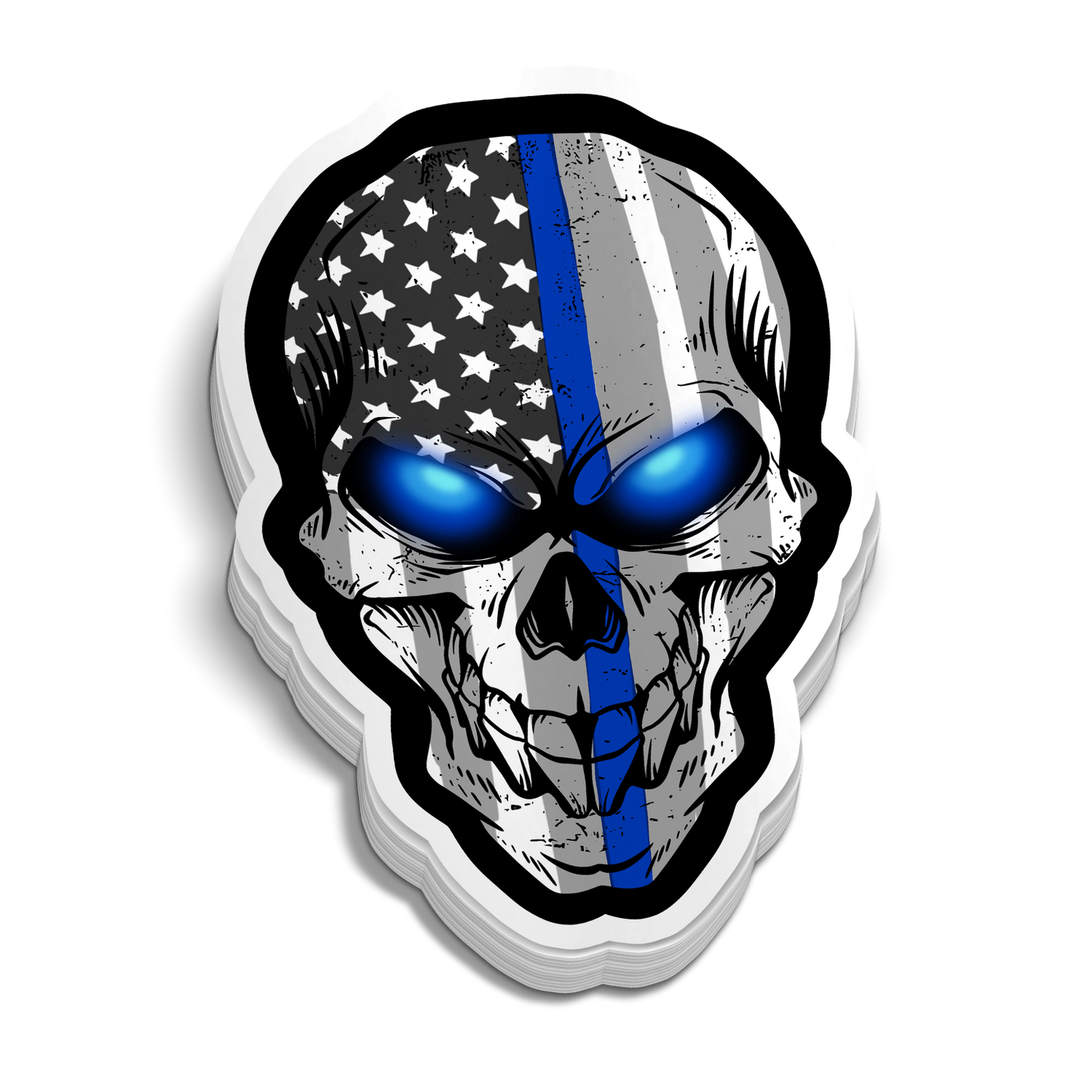 Polizei-Totenkopf | Lustige Polizei-Sticker