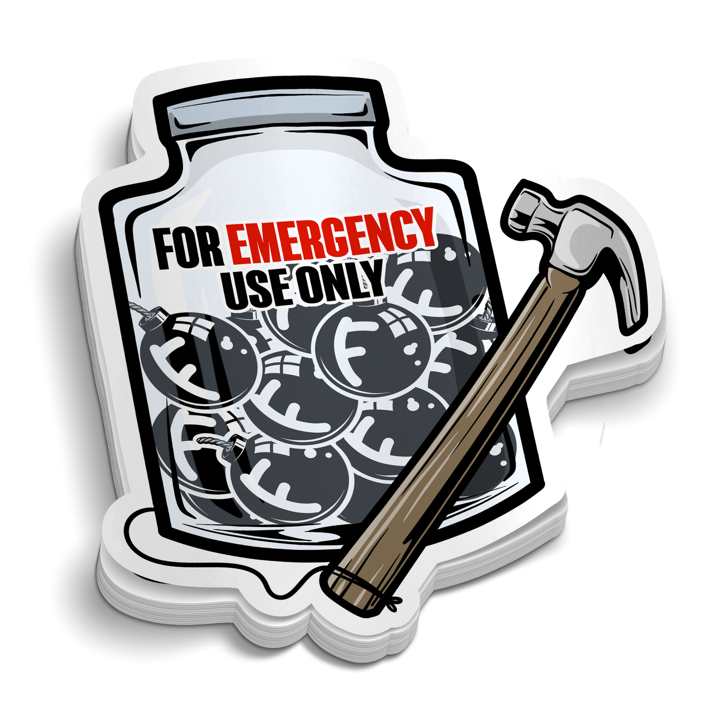 En cas d'urgence F-Bombs | Autocollants drôles pour gobelet