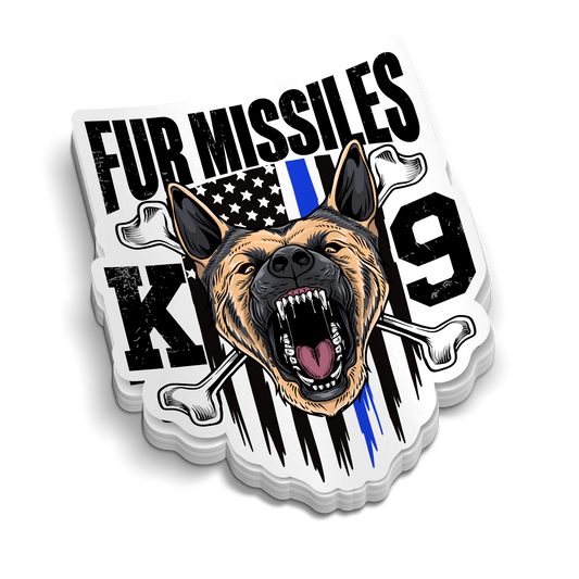 Fellnasen-Raketen Polizei-Diensthund | Polizei-Aufkleber