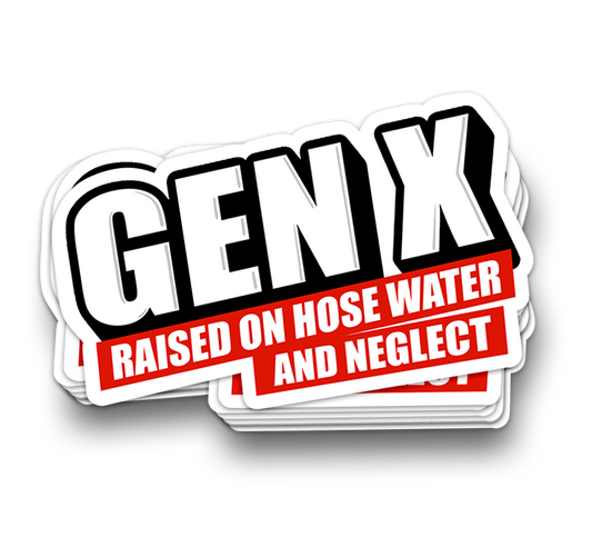 Gen X - Lustige Becher-Aufkleber