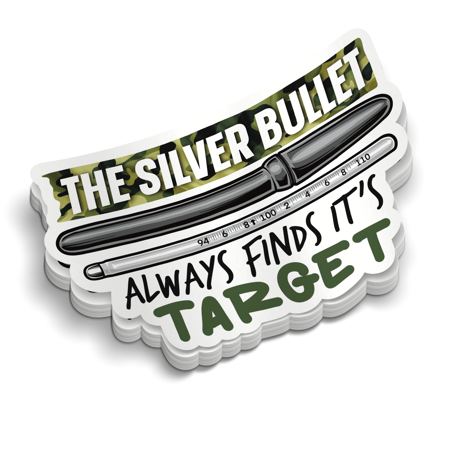 Silver Bullet | Lustige Militär-Aufkleber | Perfekt für Trinkbecher