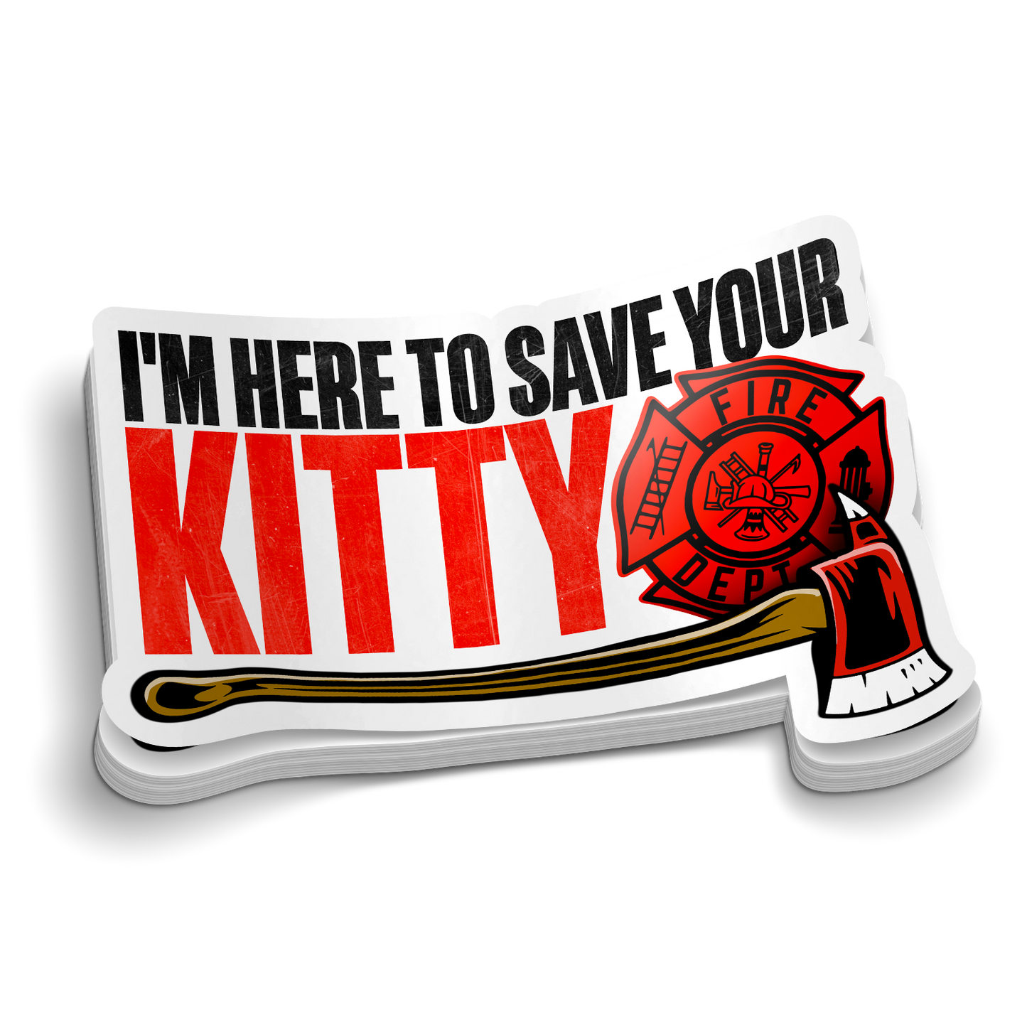 Ici pour sauver votre chaton | Autocollants de pompier