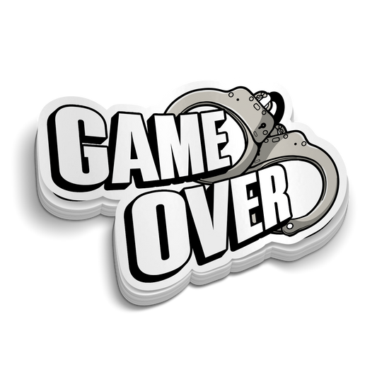 Autocollant de police menottes "Game Over"