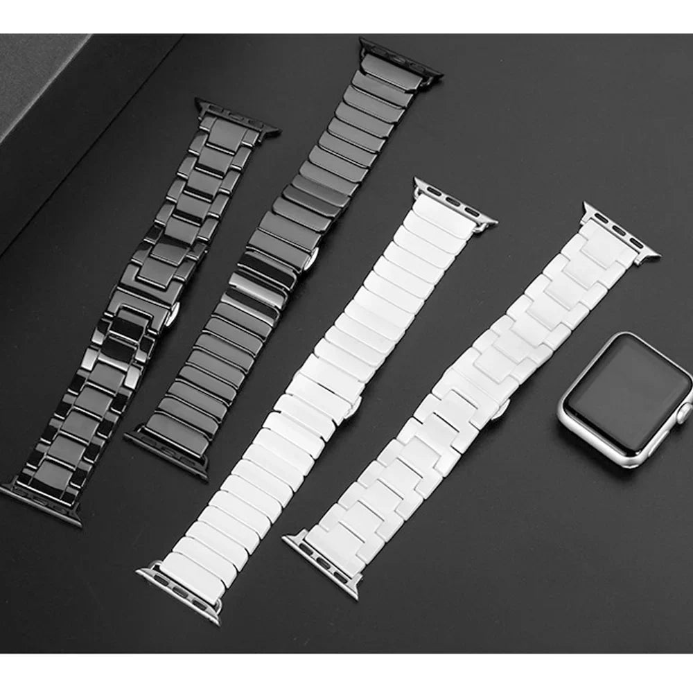 Apple Watch Keramikarmband - Premium-Edelstahlverschluss