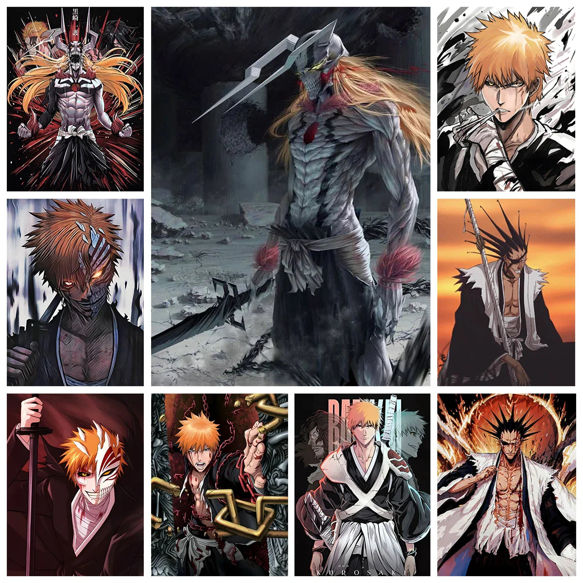 BLEACH DIY Diamond Painting Kurosaki Ichigo Zaraki Kenpachi Poster Hand Diamond Embroidery Home Room Decor Kids DIY