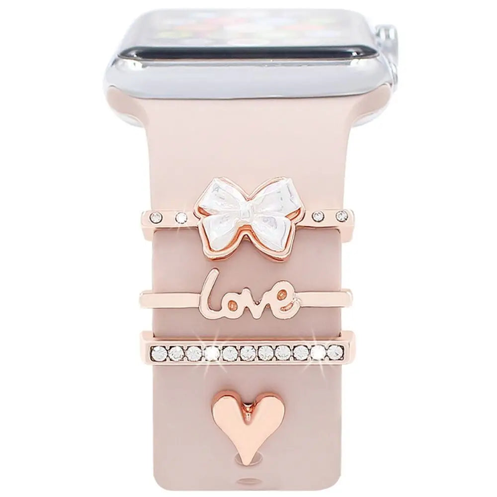 Breloques décoratives en métal pour bracelets d'Apple Watch