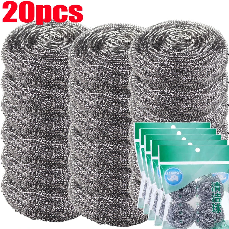 Steel Wire Scrubbing Balls – Kitchen Pot, Pan & Dish Cleaner | Oil & Rust Remover