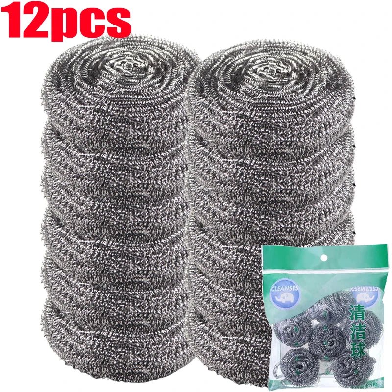 Steel Wire Scrubbing Balls – Kitchen Pot, Pan & Dish Cleaner | Oil & Rust Remover