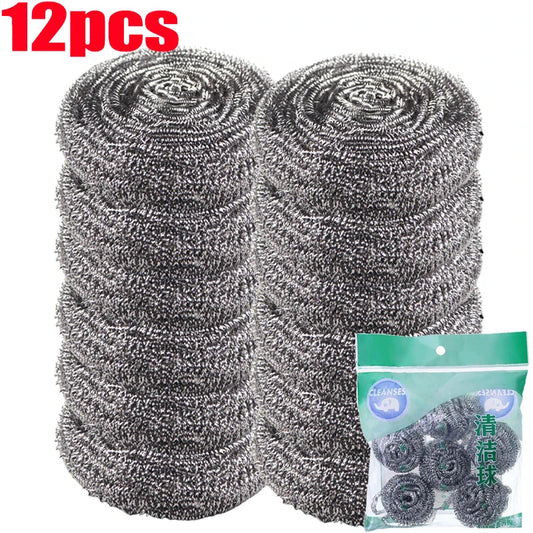 Boules de nettoyage en fil d'acier – Nettoyant pour casseroles, poêles et vaisselle de cuisine | Décapant de graisse et de rouille