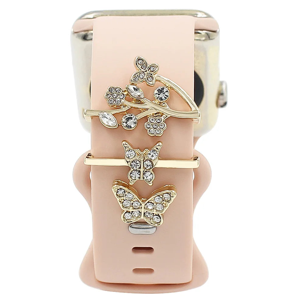 Breloques décoratives en métal pour bracelets d'Apple Watch