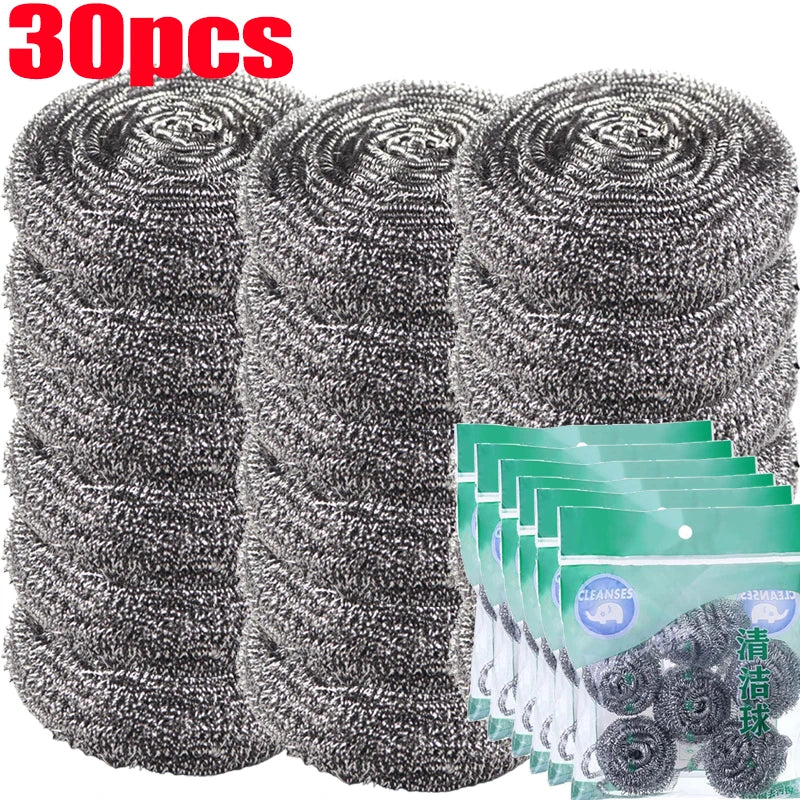 Steel Wire Scrubbing Balls – Kitchen Pot, Pan & Dish Cleaner | Oil & Rust Remover