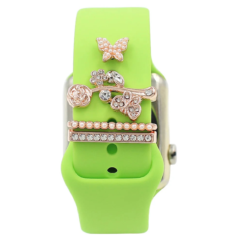 Breloques décoratives en métal pour bracelets d'Apple Watch