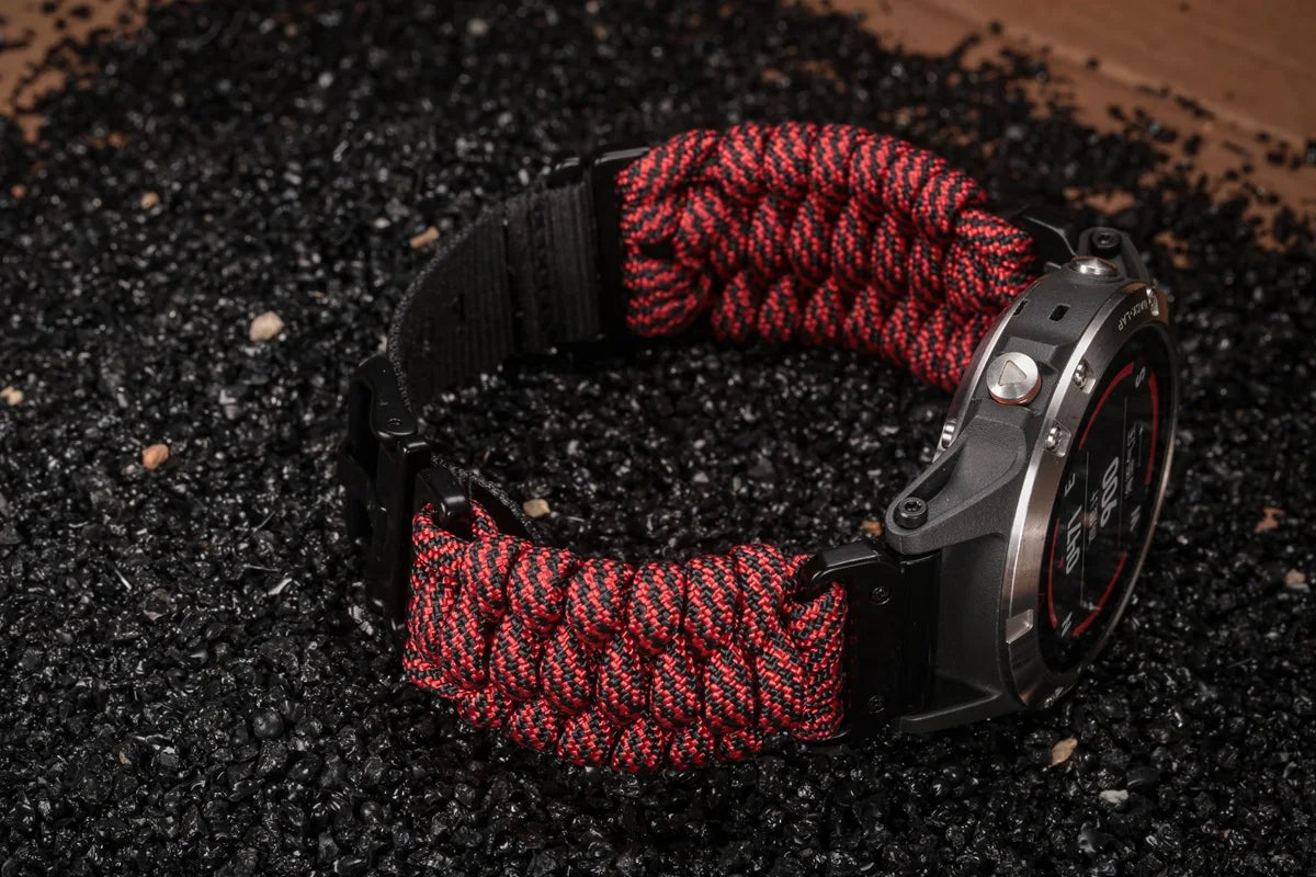 Bracelet de montre Garmin en paracorde - Conception sport durable