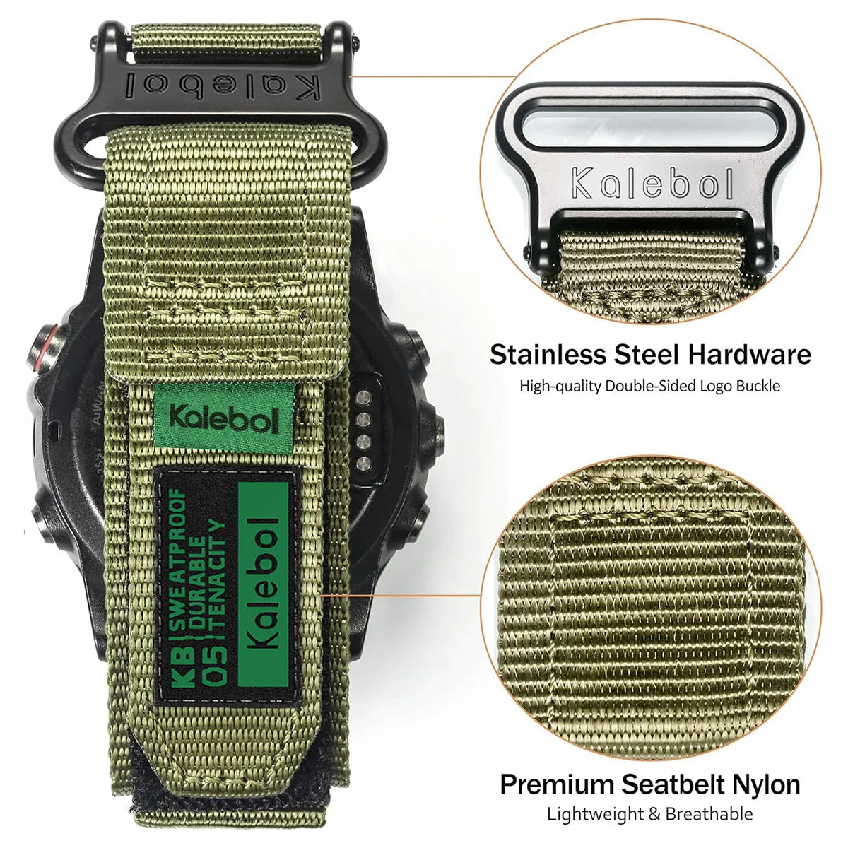 Bracelet en nylon Garmin - Bracelet de sport tactique respirant