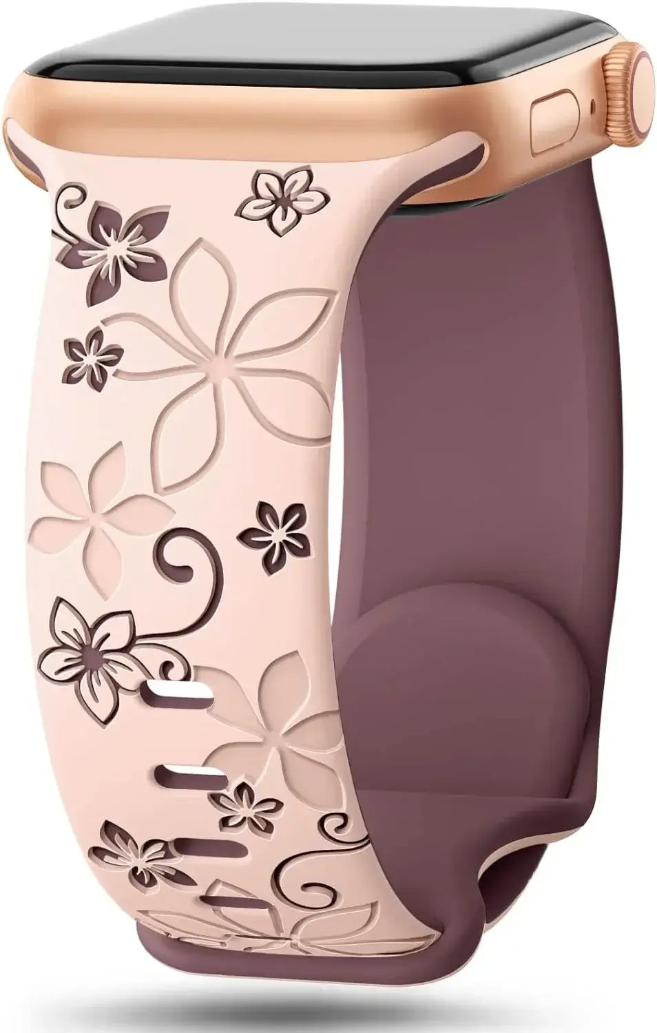 Apple Watch Silikonarmband – Robuster Riemen mit Blumendesign