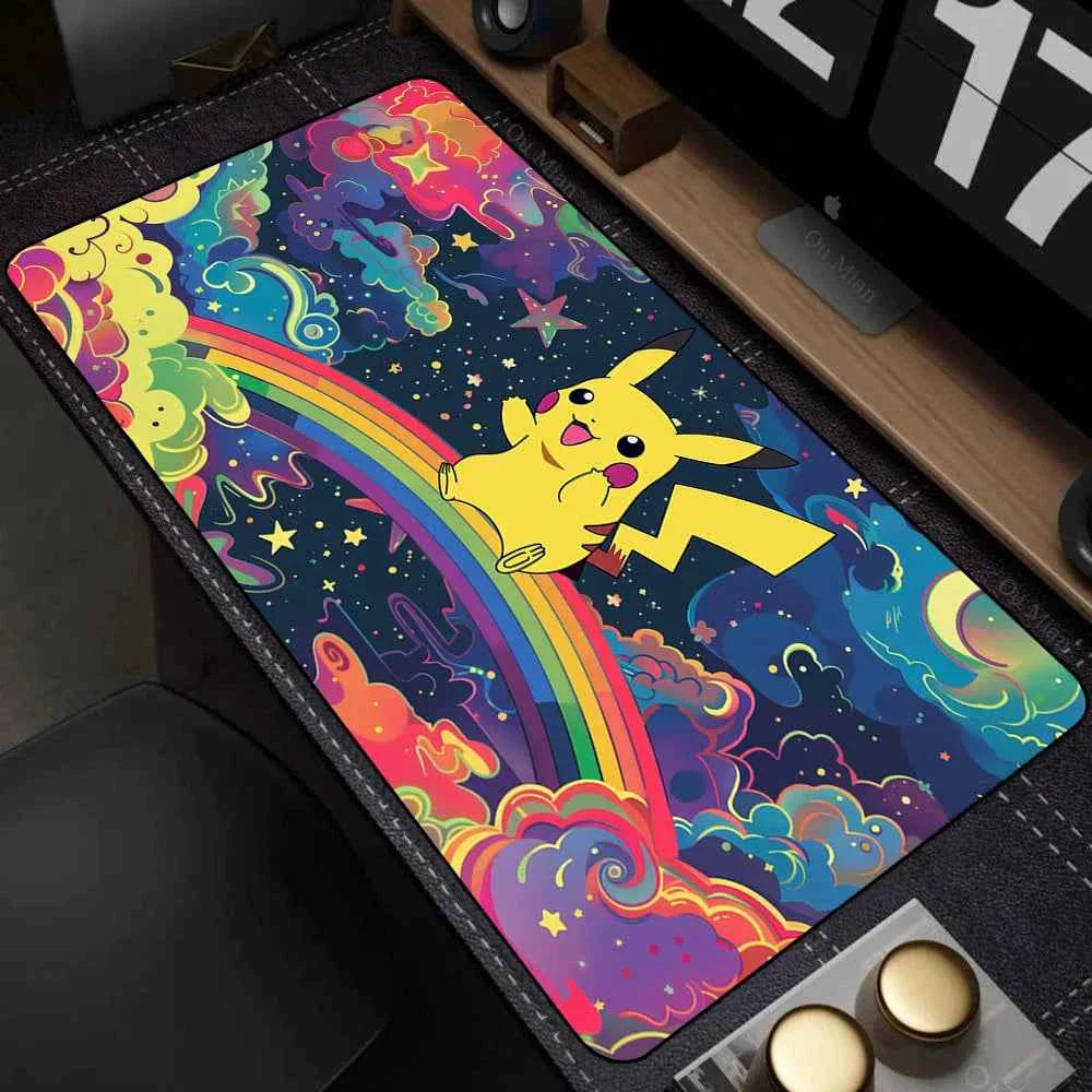 Leather Mouse Pad Pokemon Pikachu Mouse Mat Desk Mousepad For LOL Lockedge Large Gaming Accessories Computer Gamer Keyboard Pad