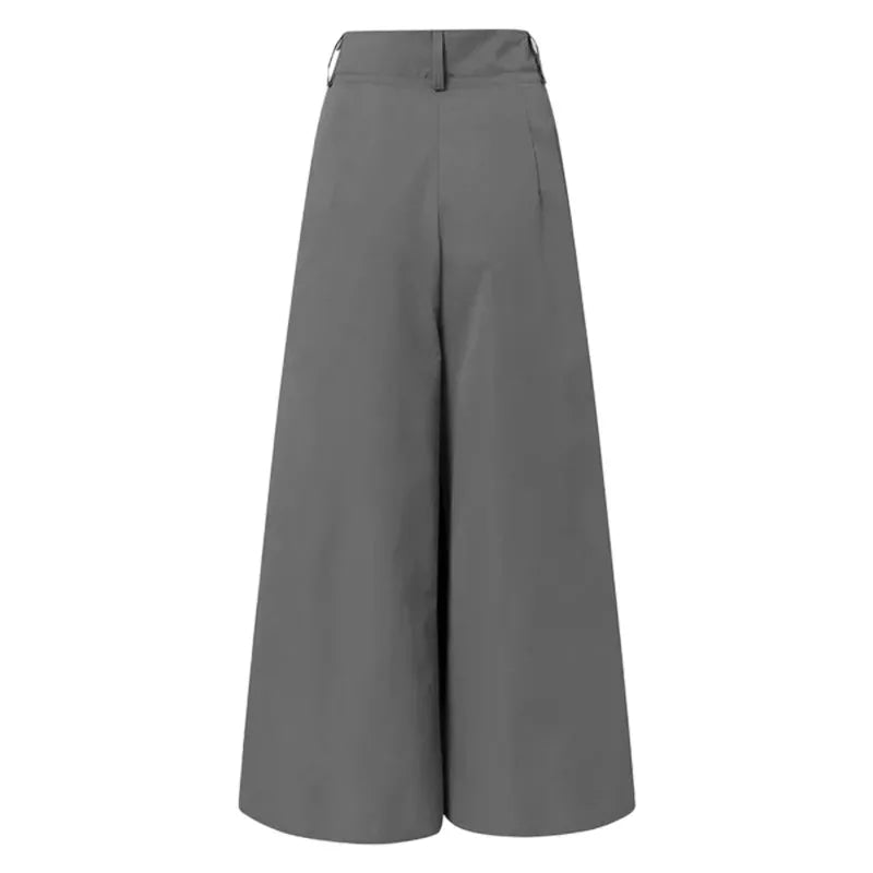 Women’s 2026 Summer Autumn Palazzo Pants - Printed Cropped Cotton Baggy Trousers with Pockets