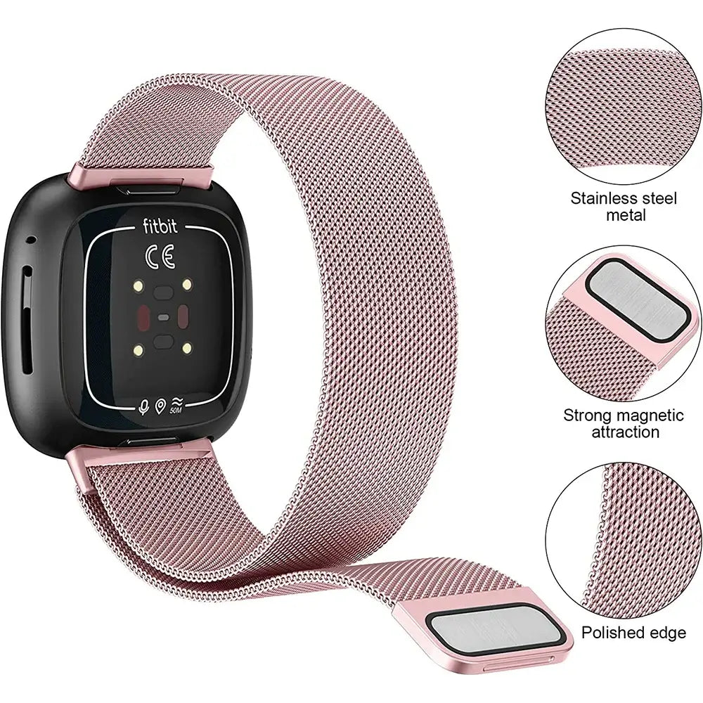 Bracelet Fitbit Versa et Sense en acier magnétique - Design élégant