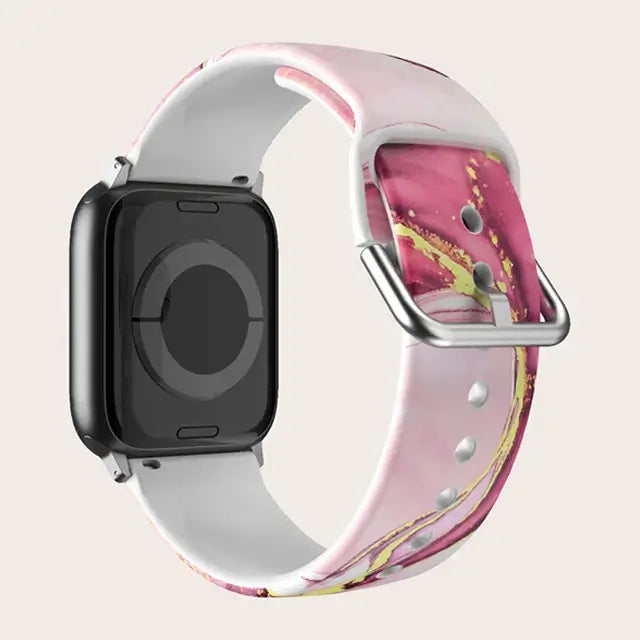 Apple Watch Silikonarmband – Buntes Blumenmusterarmband
