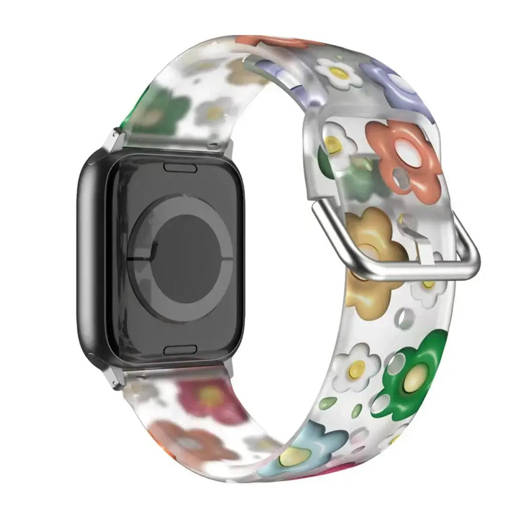 Apple Watch Silikonarmband – Buntes Blumenmusterarmband