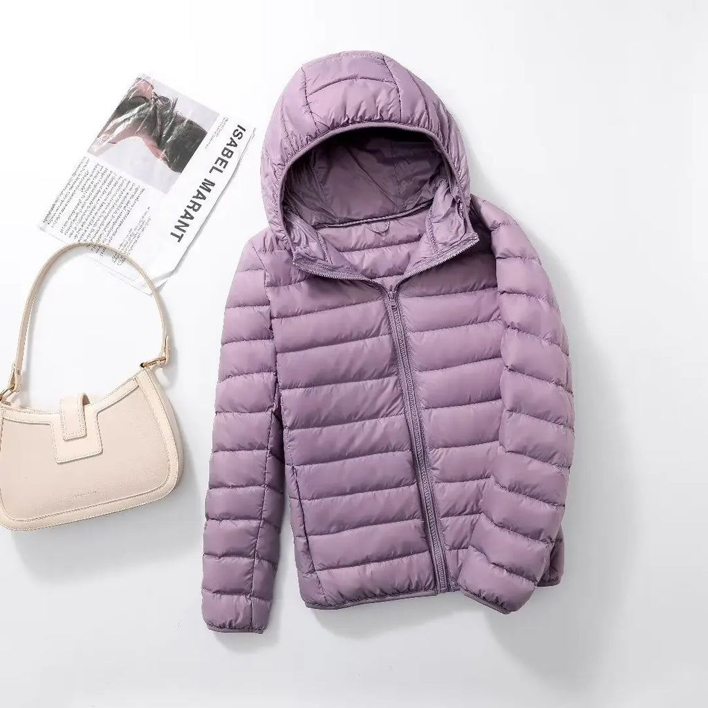 Women's Lightweight Packable Puffer Jacket | Hooded Down Coat
