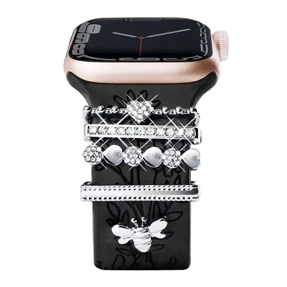 Breloques décoratives en métal pour bracelets d'Apple Watch