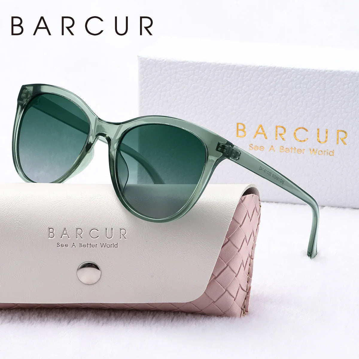 BARCUR Women’s Transparent Fashionable Cat Eye Sunglasses – Polarized UV400 Gradient Lenses for Summer Travel Party & Vacation – Comfortable Durable Best Gift Idea