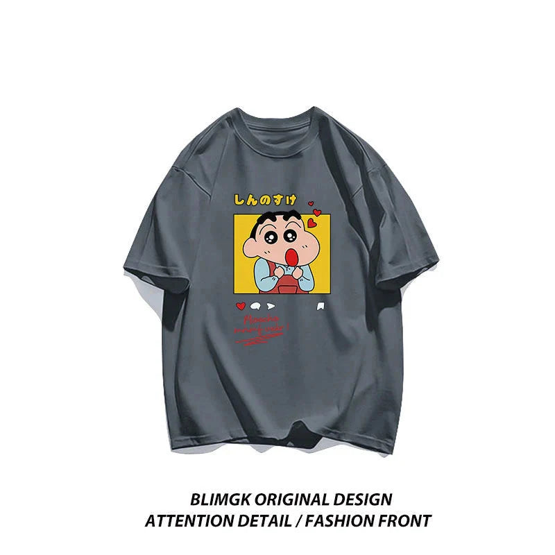 👕 Crayon Shin-chan "Beloved Woman" Cotton T-Shirt – Playful Anime Streetwear