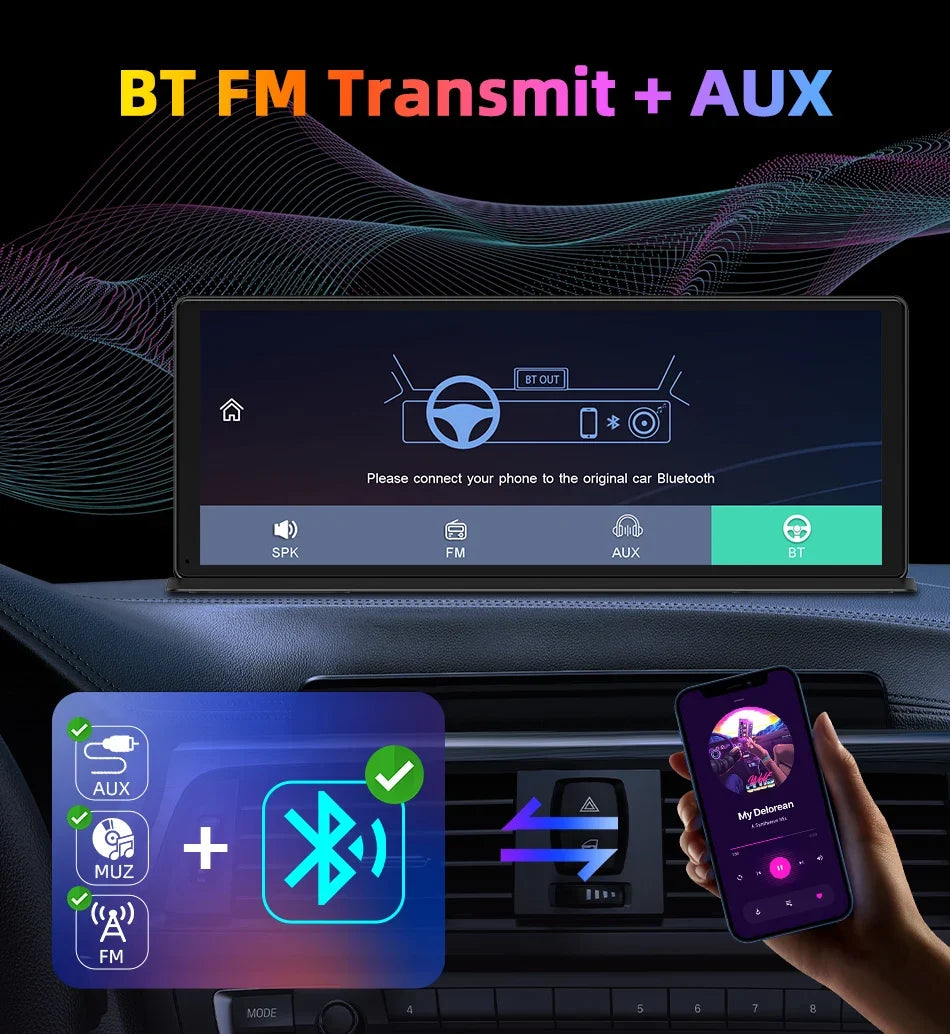 Portable Wireless CarPlay & Android Auto Screen – Size & DVR Options
