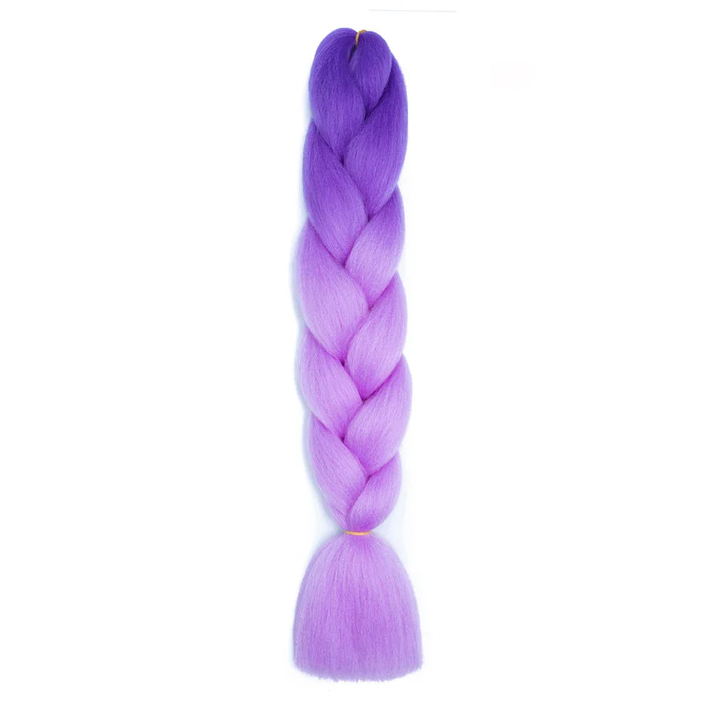AZQUEEN 24 Inch Jumbo Braids Extensions Synthetic Braiding Hair Afro Ombre Color kanekalon Hair for Children Braid