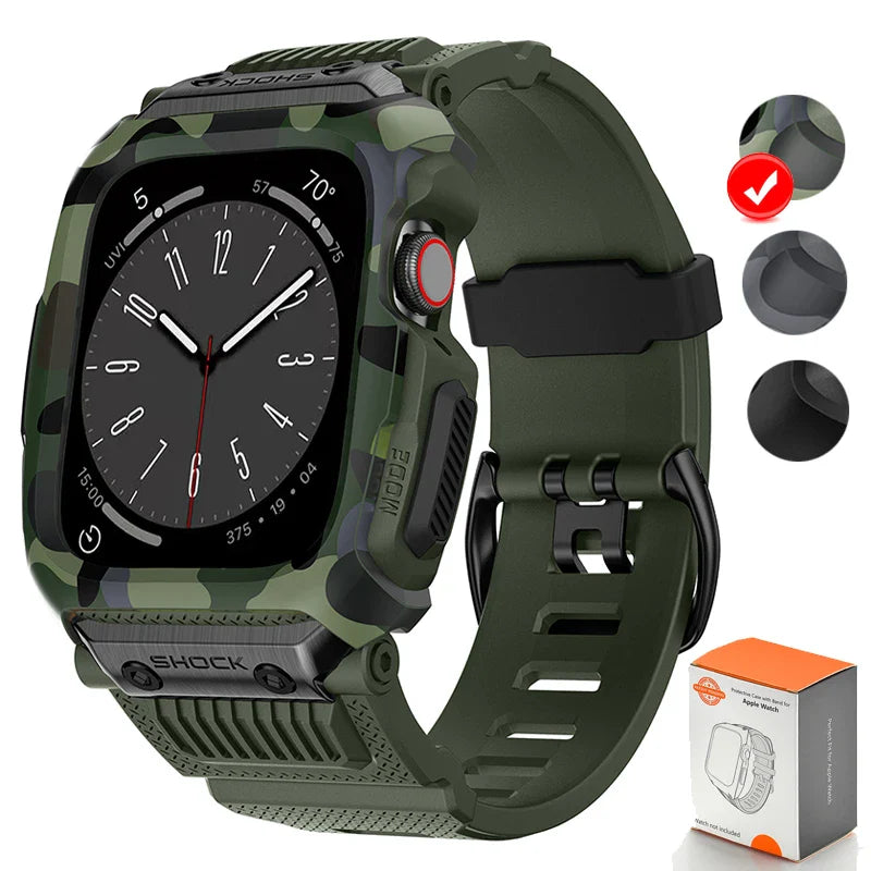 Bracelet en caoutchouc camouflage pour Apple Watch - Étanche et durable