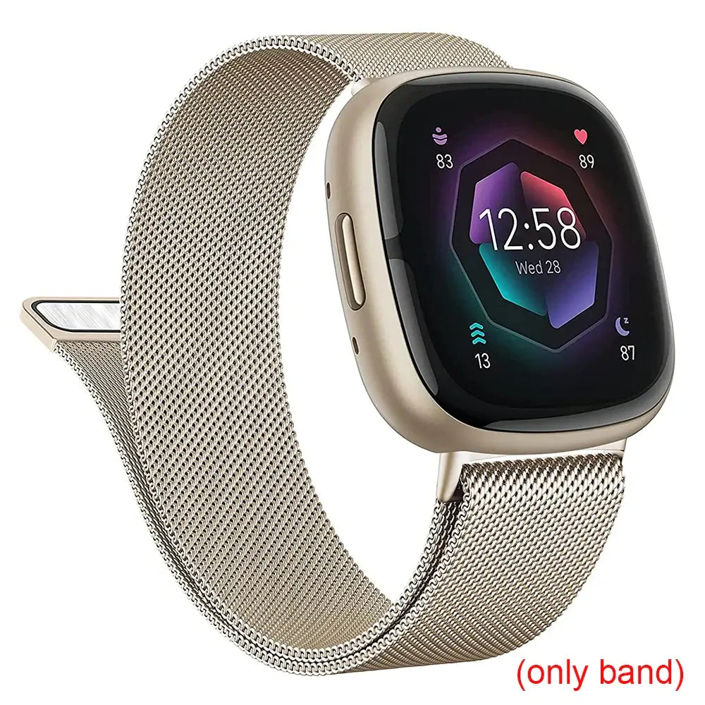 Bracelet Fitbit Versa et Sense en acier magnétique - Design élégant