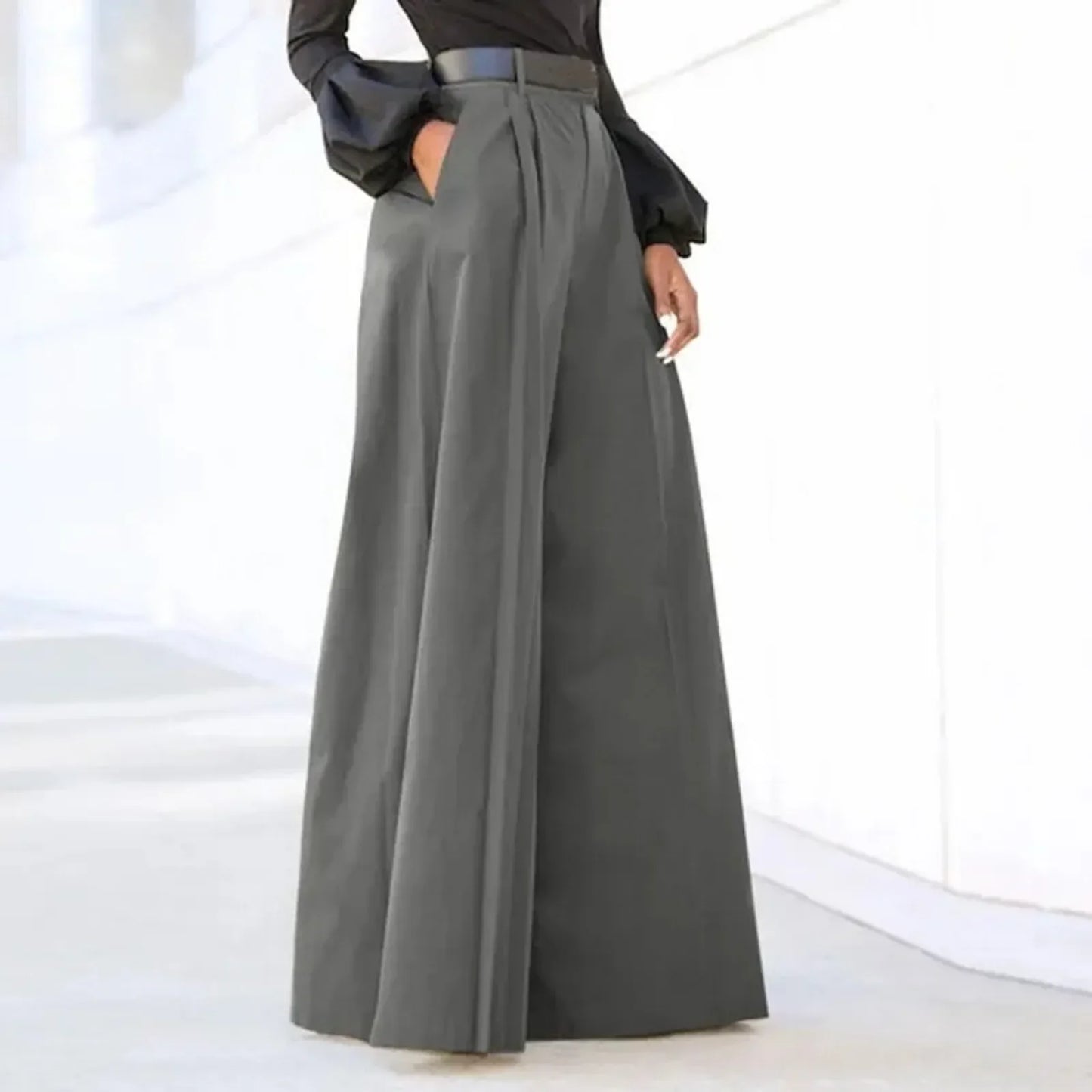 Women’s 2026 Summer Autumn Palazzo Pants - Printed Cropped Cotton Baggy Trousers with Pockets