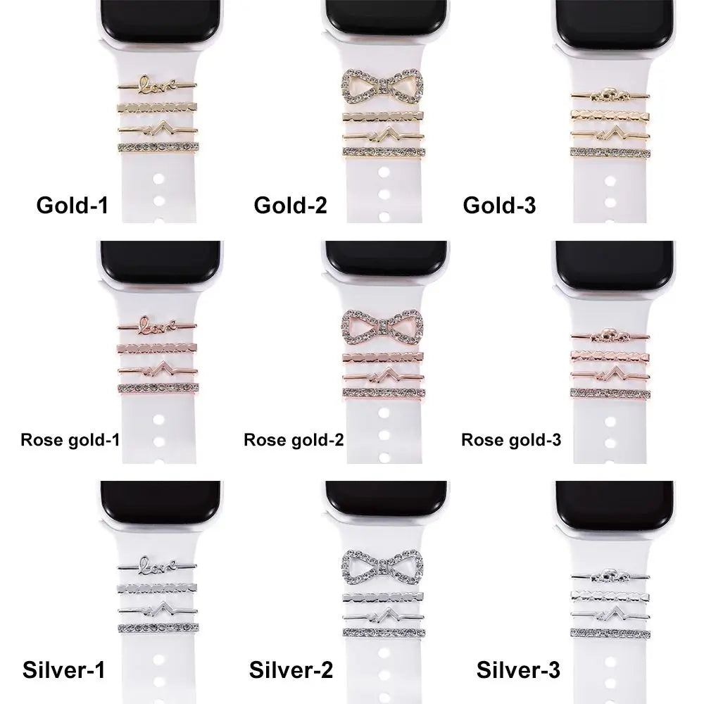 Breloques décoratives en métal pour bracelets d'Apple Watch